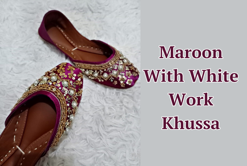 Maroon-With-White-Work-Khussa