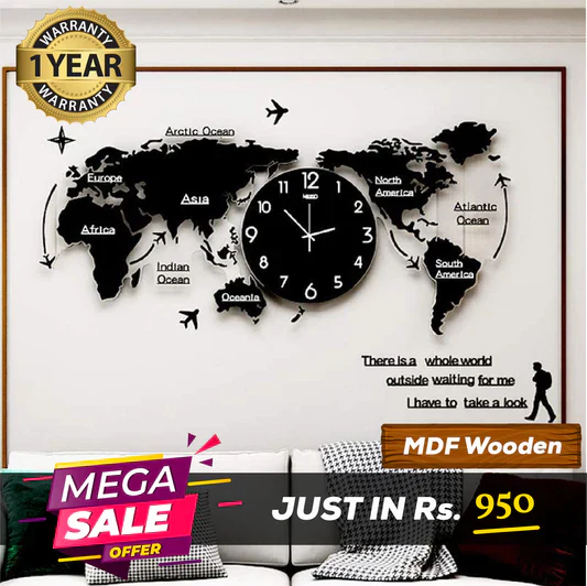 worldmap Wall clock